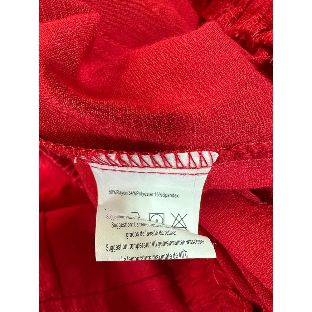 Baggy Cargo Pants Drawstring Ankle Red Relaxed Fit Women’s L EUC - Picture 4 of 6